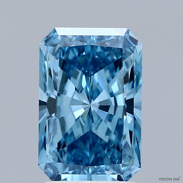2.1ct Radiant FANCY VIVID BLUE VS1 Lab Created Diamond