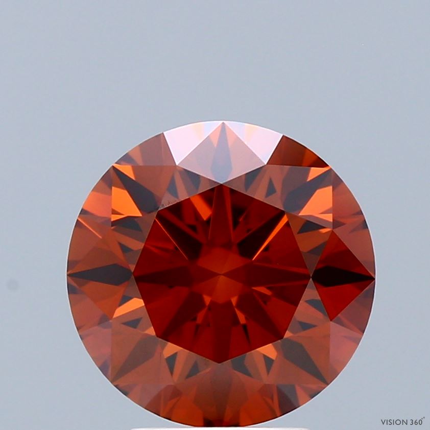 3.22ct Round FANCY DEEP ORANGE VVS2 Lab Created Diamond