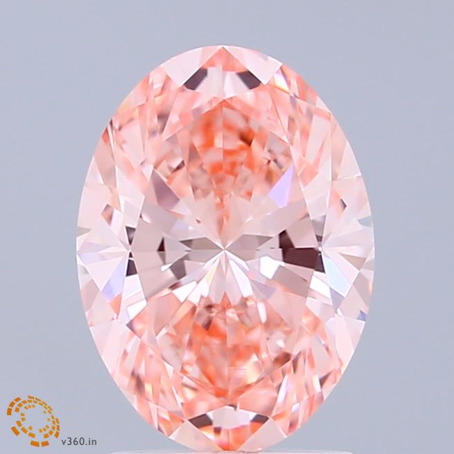 1.93ct Oval FANCY VIVID PINK VVS2 Lab Created Diamond