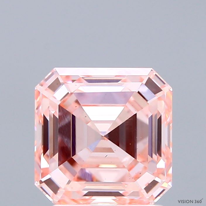 2.52ct Asscher FANCY INTENSE PINK VS2 Lab Created Diamond