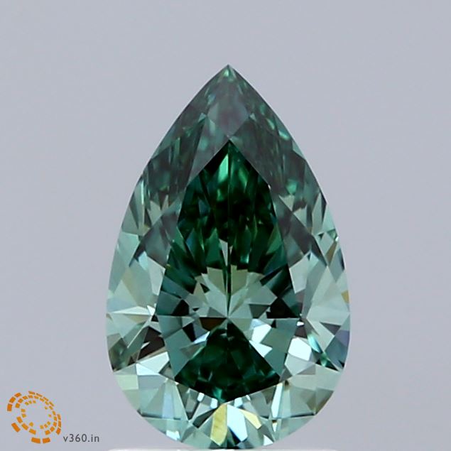 1.05ct Pear FANCY VIVID GREEN VS1 Lab Created Diamond