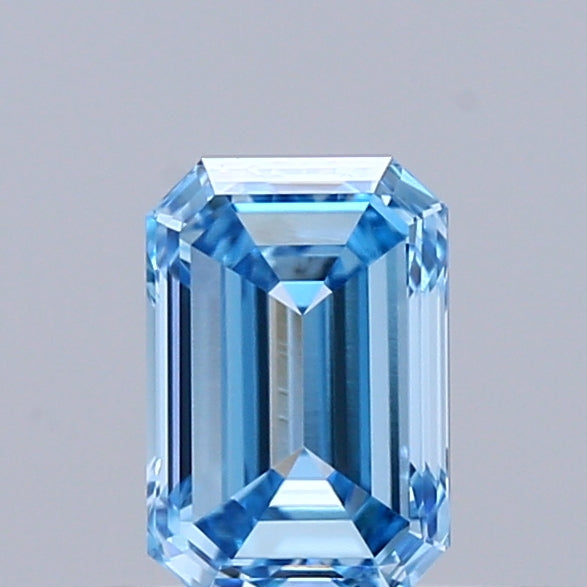 0.52ct Emerald FANCY VIVID BLUE VVS2 Lab Created Diamond