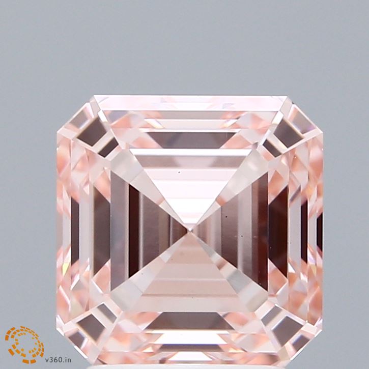 3.18ct Asscher FANCY INTENSE PINK VS1 Lab Created Diamond
