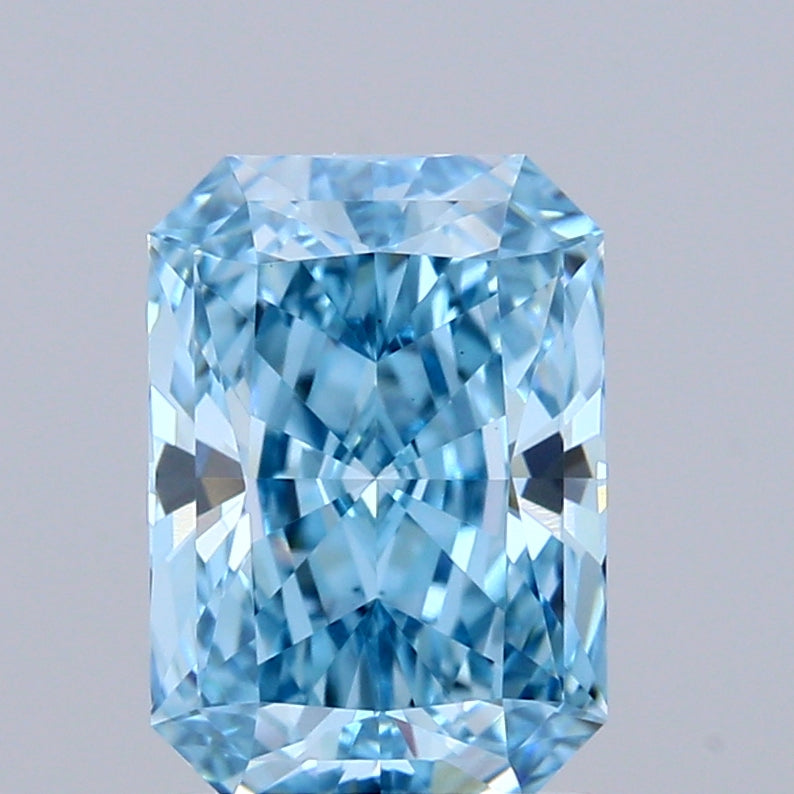 1.5ct Radiant FANCY VIVID BLUE VVS2 Lab Created Diamond