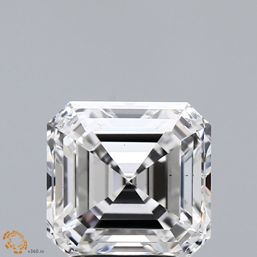 3.11ct Asscher F VS2 Lab Created Diamond