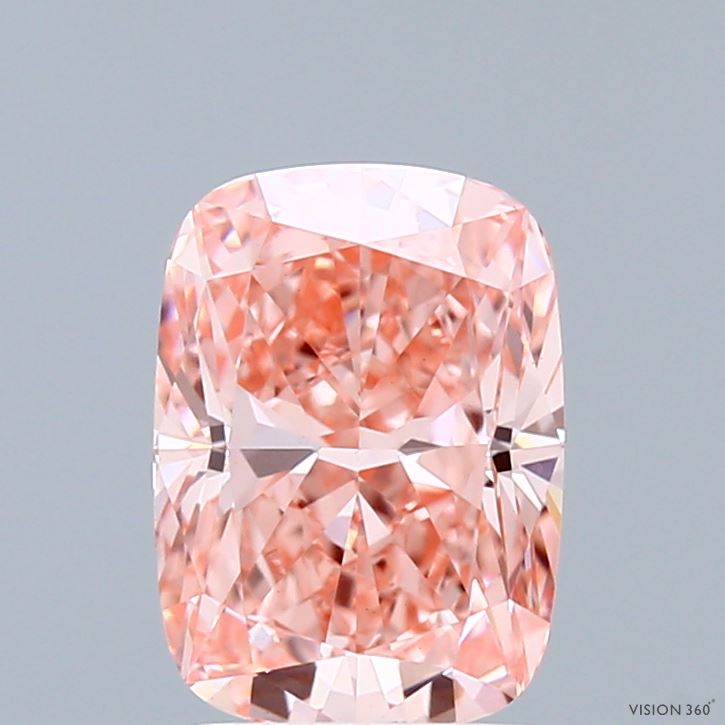 2.05ct Cushion FANCY VIVID PINK VS1 Lab Created Diamond