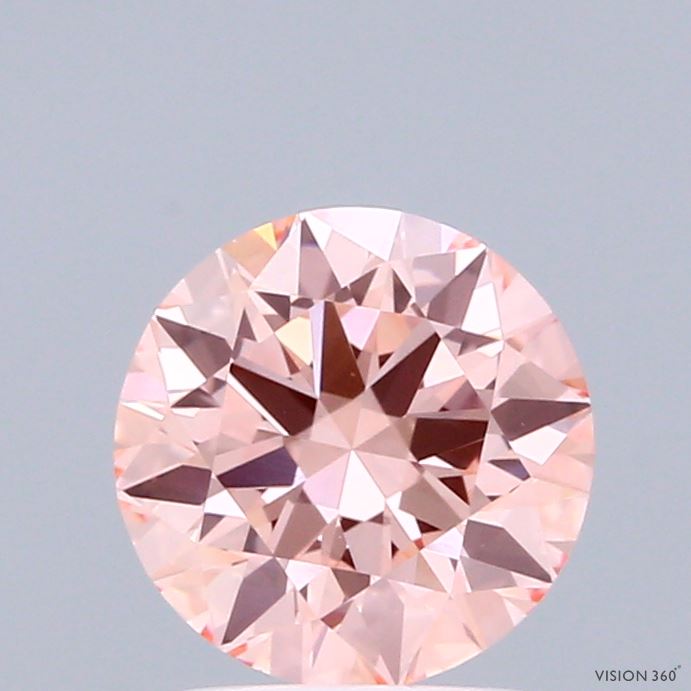 1.51ct Round FANCY VIVID PINK VVS2 Lab Created Diamond
