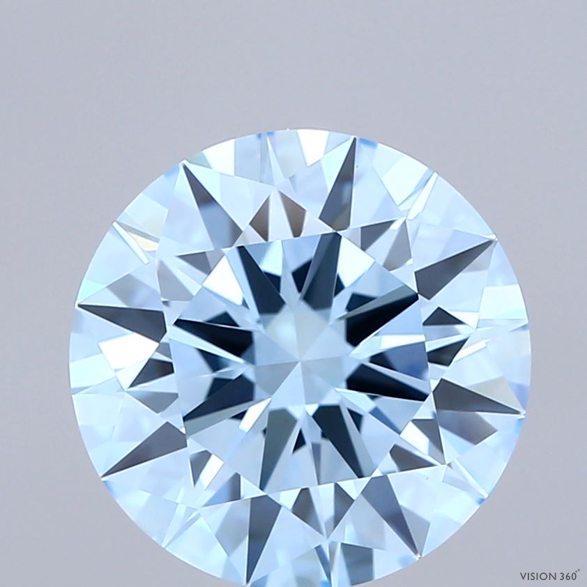 4.01ct Round FANCY VIVID BLUE VVS2 Lab Created Diamond