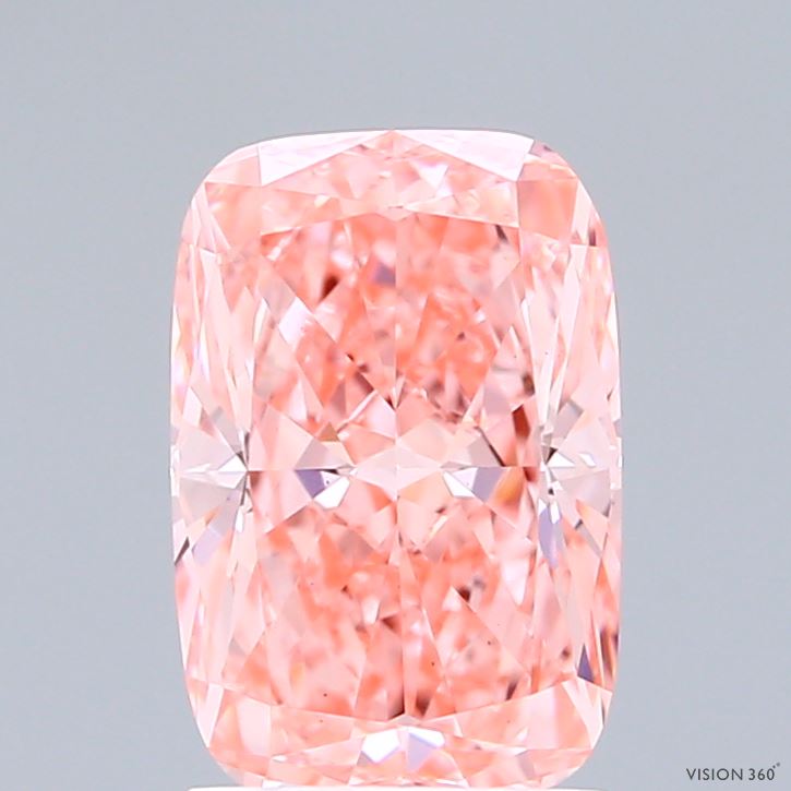 2.07ct Cushion FANCY VIVID PINK VS1 Lab Created Diamond