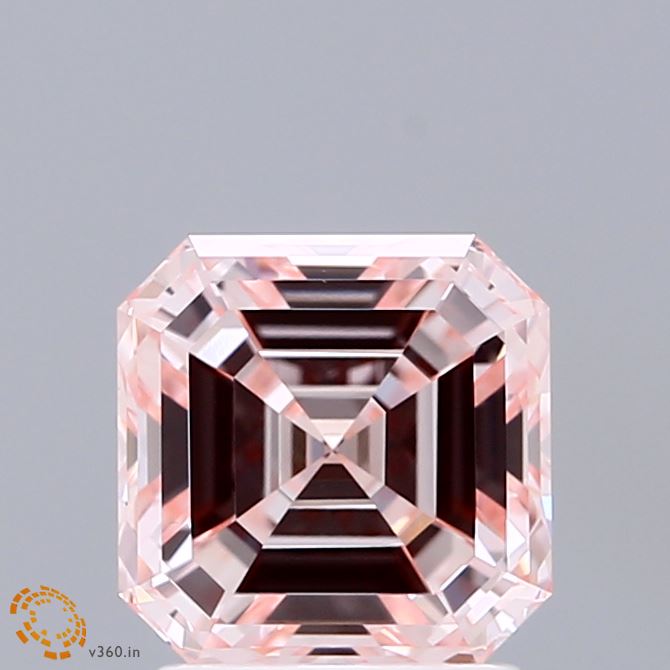 2.01ct Asscher FANCY INTENSE PINK VS1 Lab Created Diamond