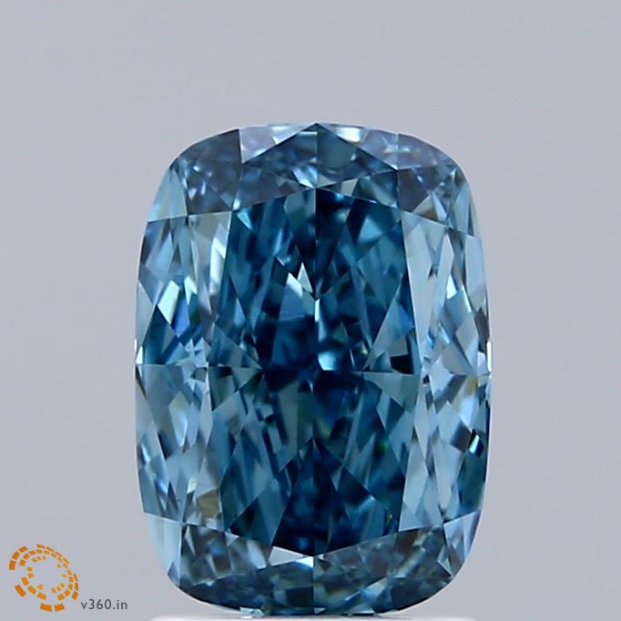 2.09ct Cushion FANCY VIVID BLUE VS1 Lab Created Diamond