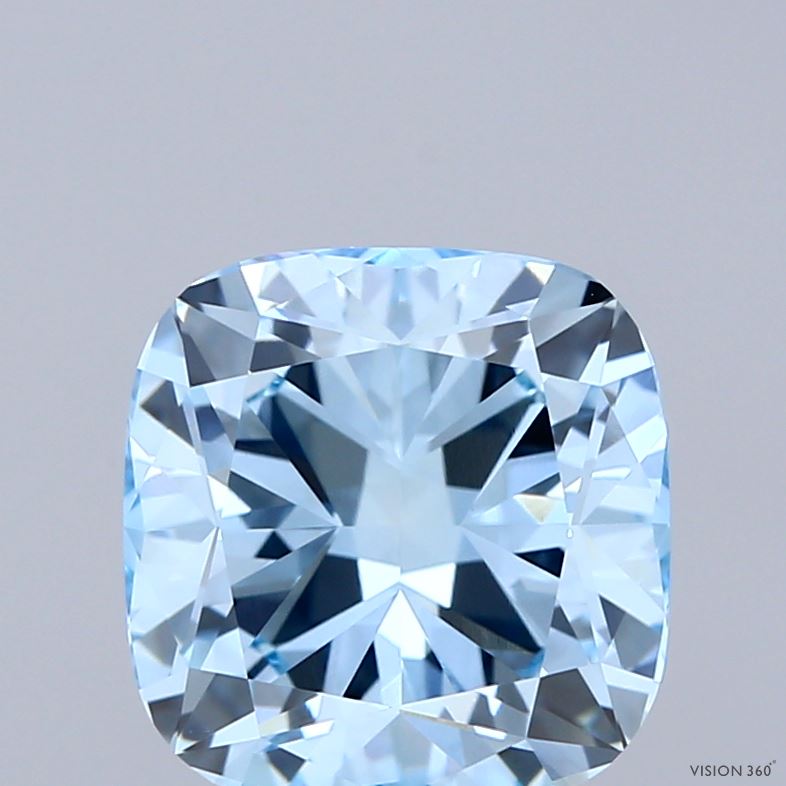 3.21ct Cushion FANCY INTENSE BLUE VVS2 Lab Created Diamond