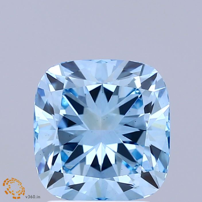2.59ct Cushion FANCY VIVID BLUE VS1 Lab Created Diamond