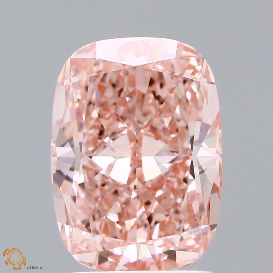 2.14ct Cushion FANCY VIVID PINK VS1 Lab Created Diamond