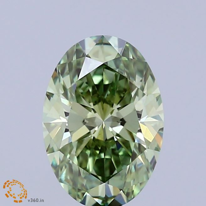 1.5ct Oval FANCY VIVID GREEN VVS2 Lab Created Diamond