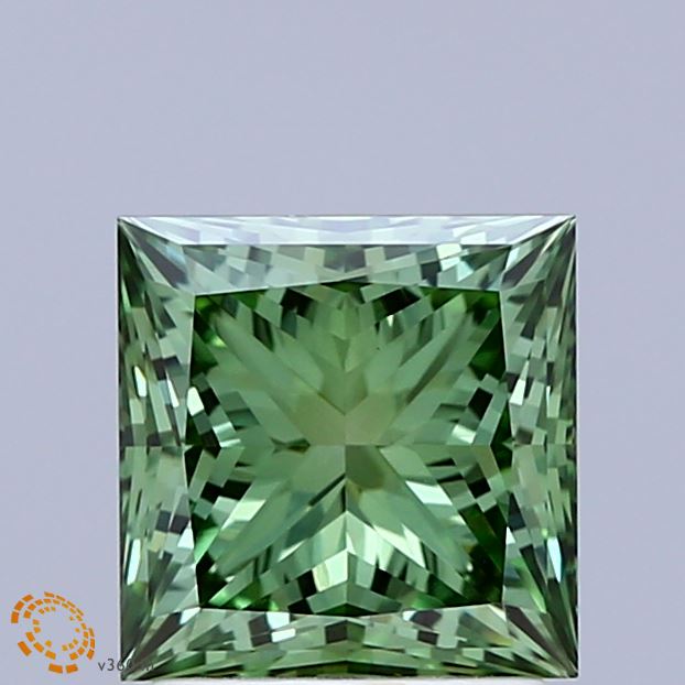 2.01ct Princess FANCY VIVID GREEN VVS2 Lab Created Diamond
