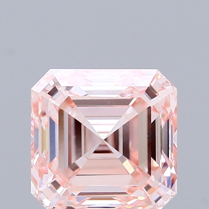 3.04ct Asscher FANCY INTENSE PINK VVS2 Lab Created Diamond