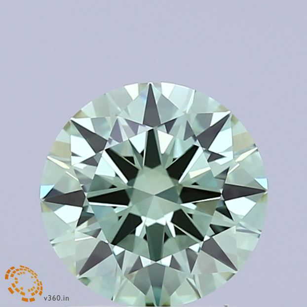 1.5ct Round FANCY VIVID GREEN VVS1 Lab Created Diamond