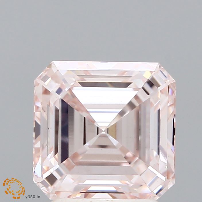 2.53ct Asscher FANCY LIGHT PINK VS1 Lab Created Diamond
