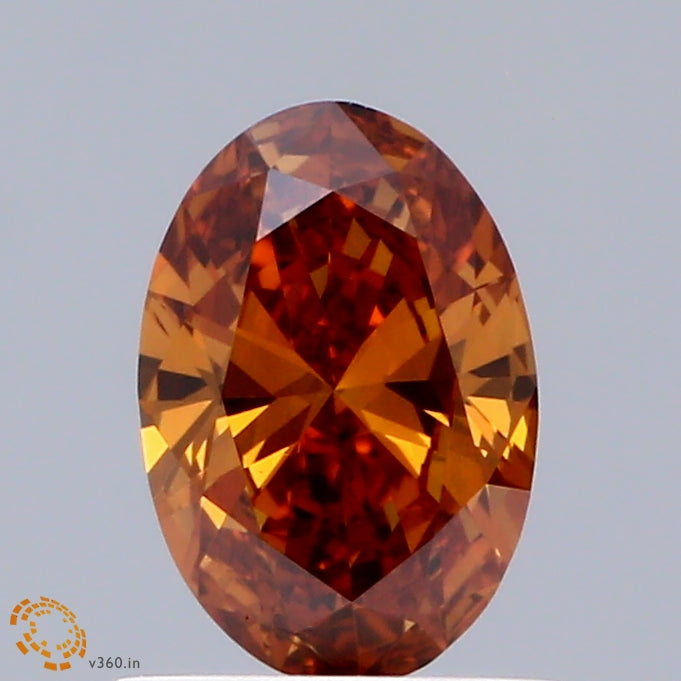 0.55ct Oval FANCY INTENSE ORANGE VS1 Lab Created Diamond