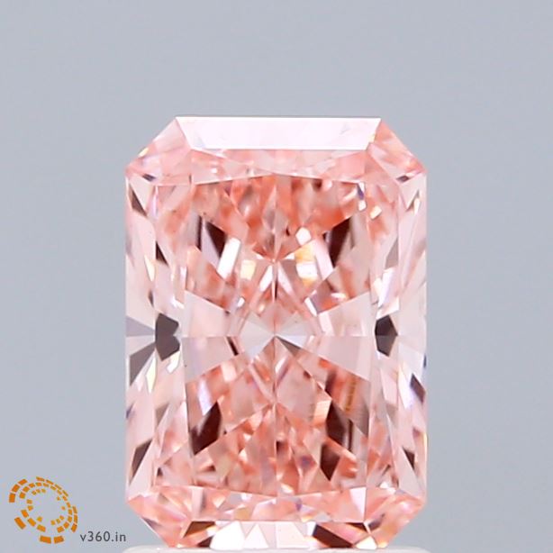 1.39ct Radiant FANCY VIVID PINK VS1 Lab Created Diamond