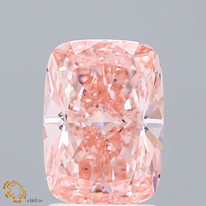 1.83ct Cushion FANCY VIVID PINK VS2 Lab Created Diamond