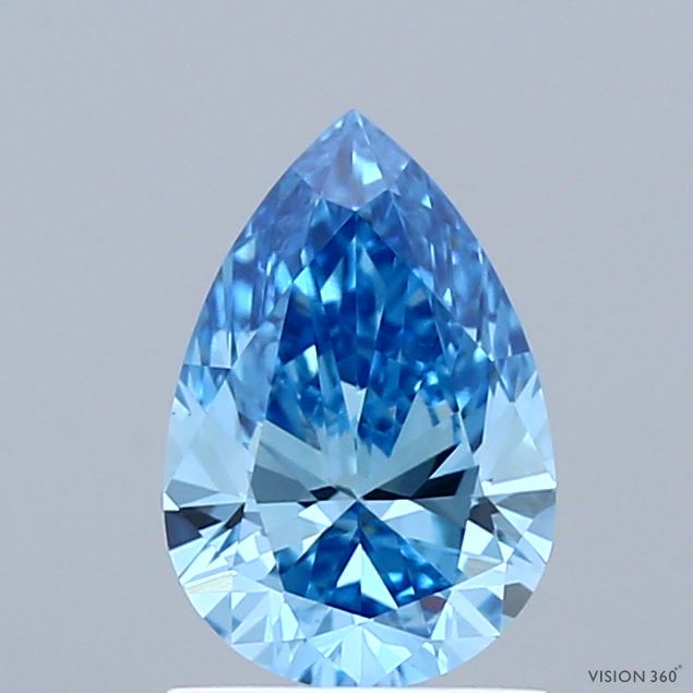 0.97ct Pear FANCY VIVID BLUE VS1 Lab Created Diamond