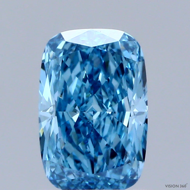 1ct Cushion FANCY VIVID BLUE VVS2 Lab Created Diamond