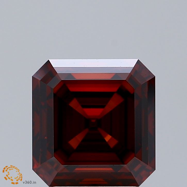 3.12ct Asscher FANCY DEEP ORANGE VS1 Lab Created Diamond