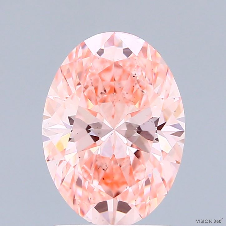 1.83ct Oval FANCY VIVID PINK VS2 Lab Created Diamond