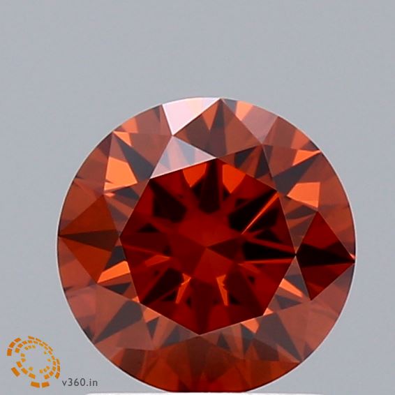 1.05ct Round FANCY DEEP ORANGE VS1 Lab Created Diamond