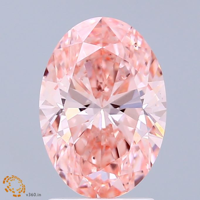 2.03ct Oval FANCY VIVID PINK VS1 Lab Created Diamond