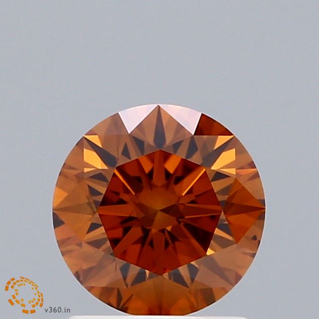 1.02ct Round FANCY ORANGE VS2 Lab Created Diamond