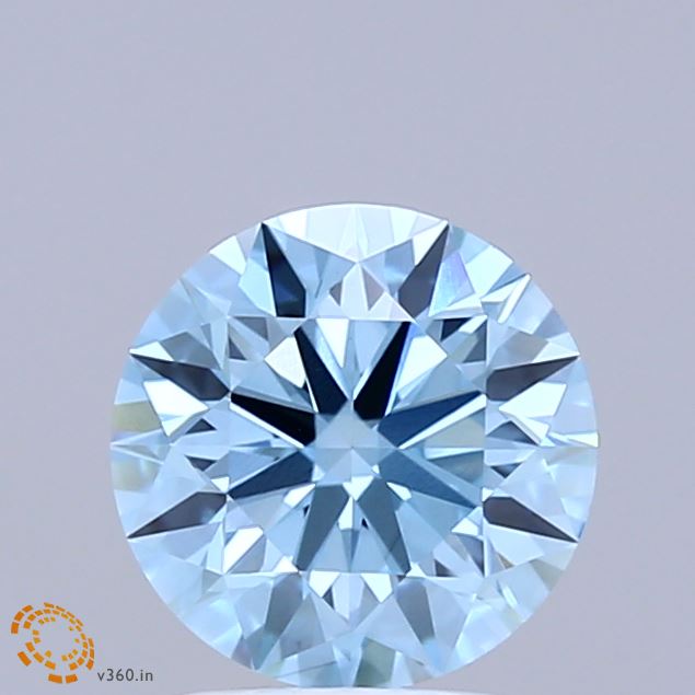 1.45ct Round FANCY VIVID BLUE VVS2 Lab Created Diamond