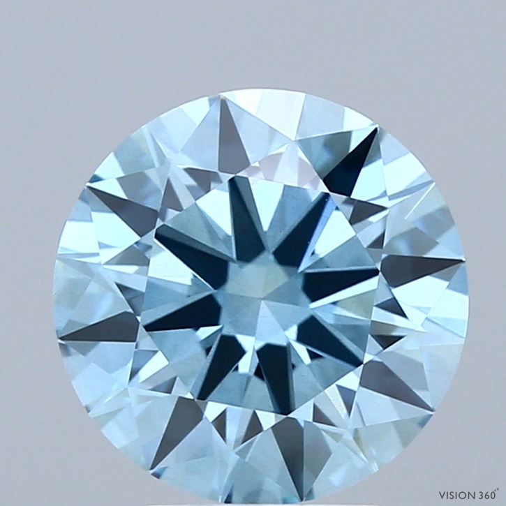 2.88ct Round FANCY VIVID BLUE VS2 Lab Created Diamond