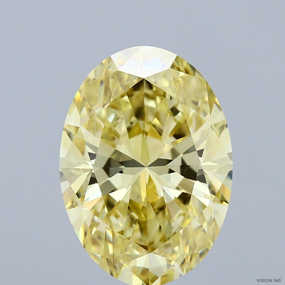 4.12ct Oval FANCY INTENSE YELLOW VS2 Lab Created Diamond