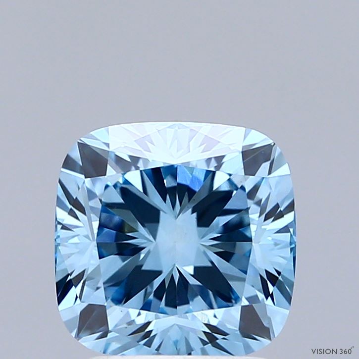 2.03ct Cushion FANCY VIVID BLUE VS1 Lab Created Diamond