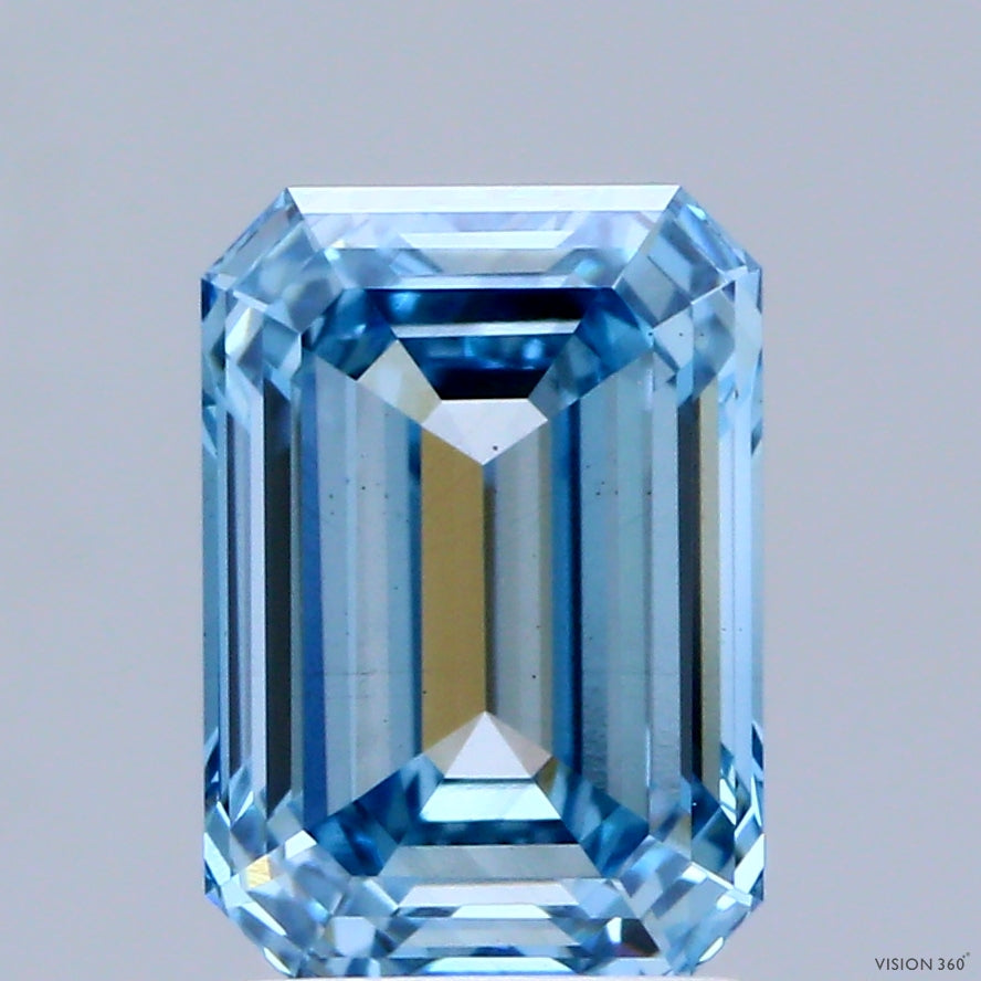 2.01ct Emerald FANCY VIVID BLUE VS1 Lab Created Diamond