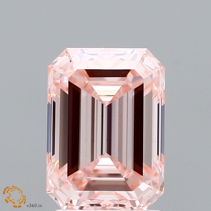 2.06ct Emerald FANCY INTENSE PINK VS1 Lab Created Diamond