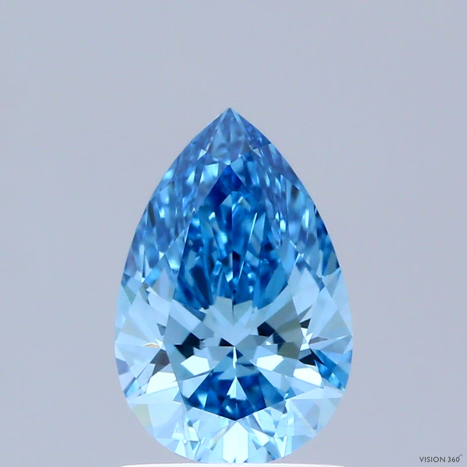 1.02ct Pear FANCY VIVID BLUE VS1 Lab Created Diamond