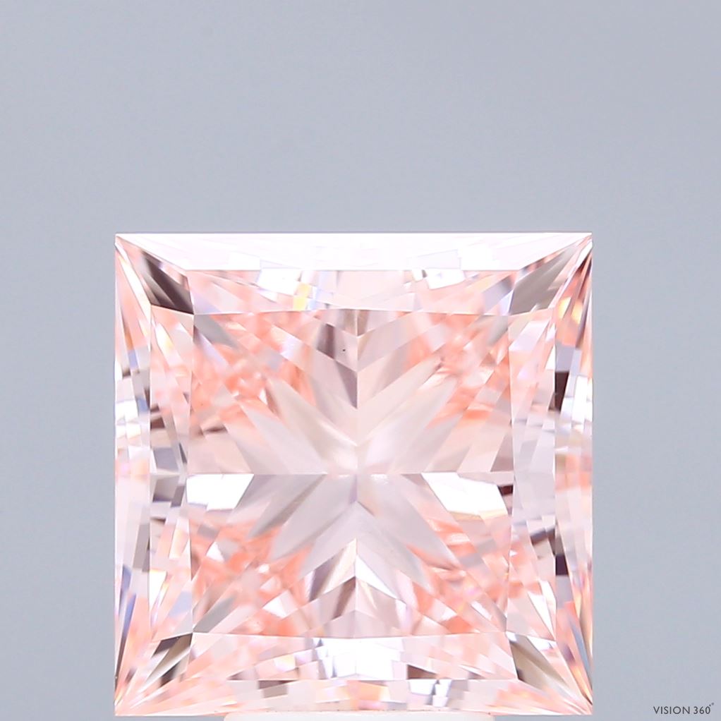 7.5ct Princess FANCY INTENSE PINK VVS2 Lab Created Diamond