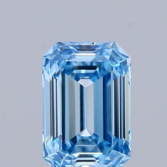 0.51ct Emerald FANCY VIVID BLUE VVS2 Lab Created Diamond