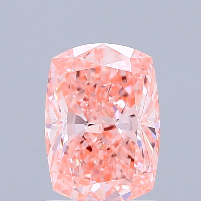 0.91ct Cushion FANCY VIVID PINK VVS2 Lab Created Diamond
