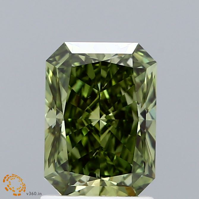 1.7ct Radiant FANCY VIVID GREEN VVS2 Lab Created Diamond