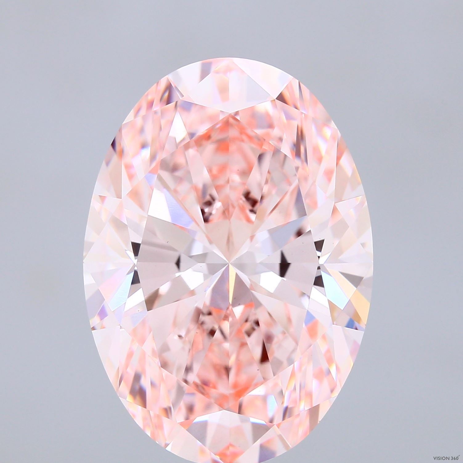 18.01ct Oval FANCY INTENSE PINK VS1 Lab Created Diamond