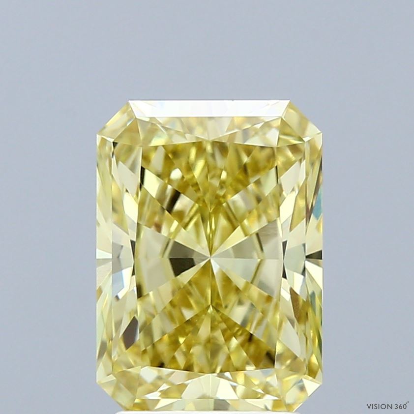 3.1ct Radiant FANCY INTENSE YELLOW VVS2 Lab Created Diamond