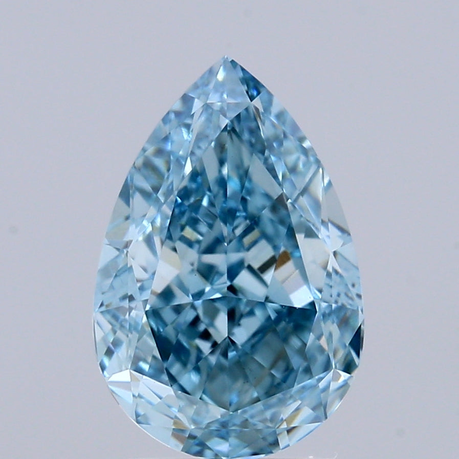 2.08ct Pear FANCY VIVID BLUE VVS2 Lab Created Diamond
