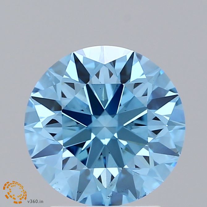 2.42ct Round FANCY VIVID BLUE VS1 Lab Created Diamond