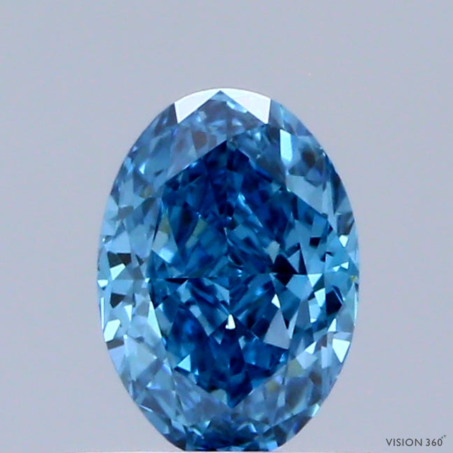 0.58ct Oval FANCY VIVID BLUE VVS2 Lab Created Diamond