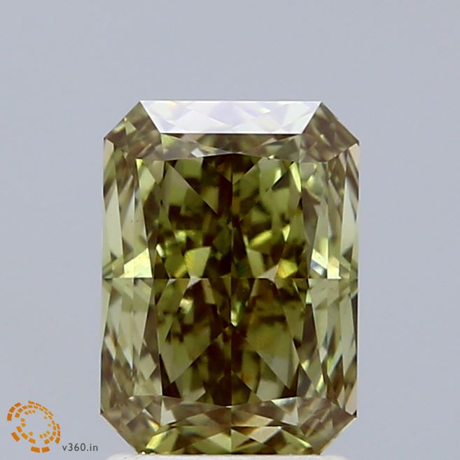 2.07ct Radiant FANCY INTENSE GREEN VS1 Lab Created Diamond